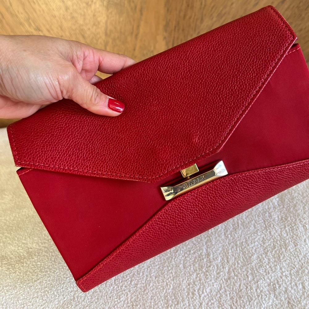Bally Red Envelope Style Clutch Wallet - image 6